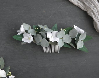 Eukalyptus Haarteil Braut Floral Haarkamm Braut Greenery Hochzeit Haarnadeln Blumen Haarranke