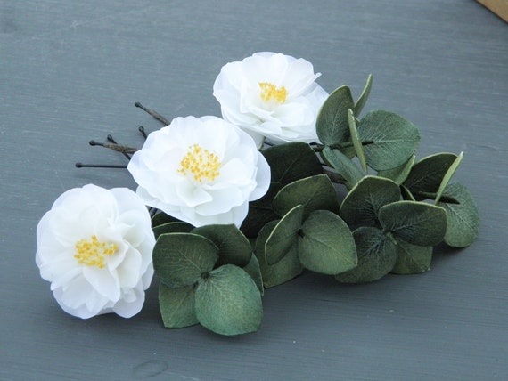 Eucalyptus Wedding Hair Pins Greenery Bridal Hair Piece Etsy