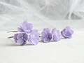 Lilac bridal hair pins with small flowers Floral wedding hair piece Flower headpiece for bride Floral bobby pins