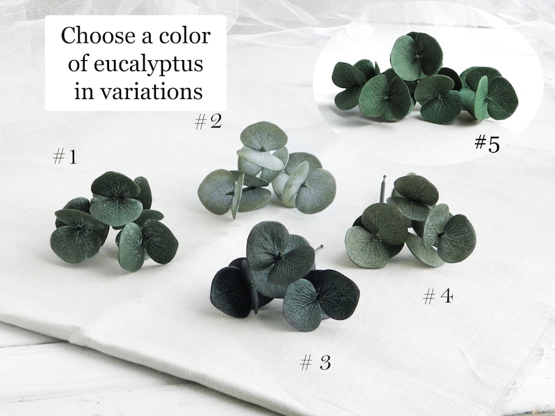 Eucalyptus hair pins Floral wedding hair piece Greenery bridal headpiece Green leaf hair pins Floral hair comb image 5