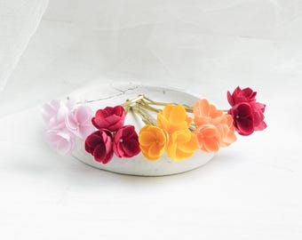 Colorful floral bridal hair pins Wildflower wedding flower piece for bride Meadow headpiece bridesmaid