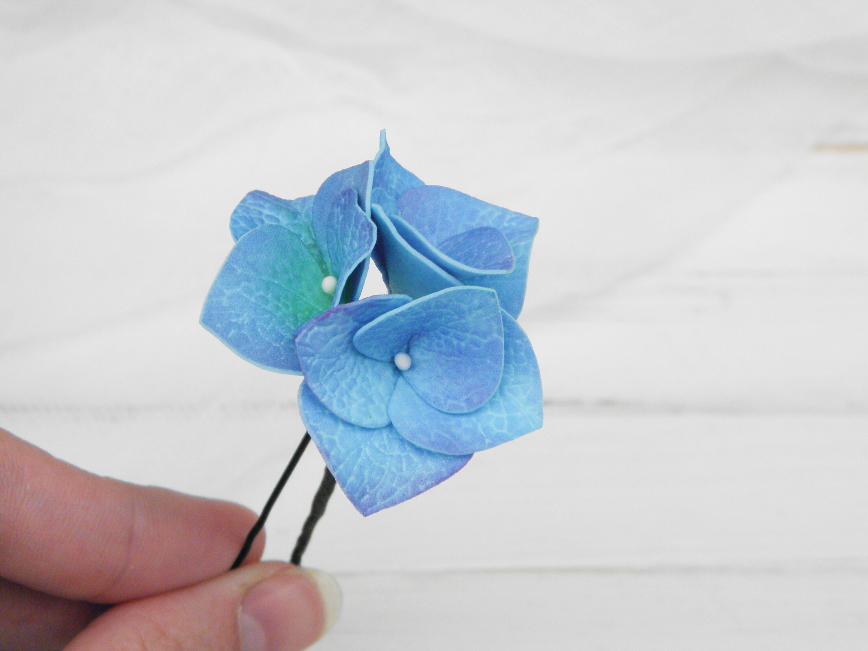 Blue Flower Hair Pin Wedding / Hydrangea Hair Piece for Bride Etsy