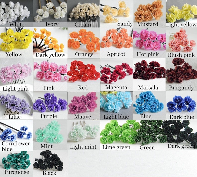 Gypsophila hair pins Babys breath hair pins Flower hair pins Bridal hair piece Small wedding headpiece for bride image 14