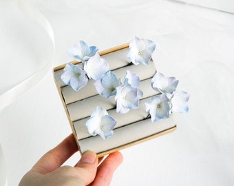 Blue bridal hair pins Hydrangea flowers wedding hair piece Bridal floral hair accessories for bride