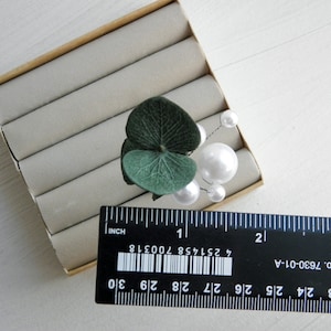 Eucalyptus pearls hair piece Greenery wedding hair pins Floral bridal headpiece for bride image 9