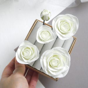 Horquillas de flores de marfil Tocado de novia rosas Tocado de boda floral Clip de novia