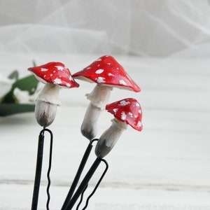 Mushroom hair pin Fairy hair clip Witch hair stick