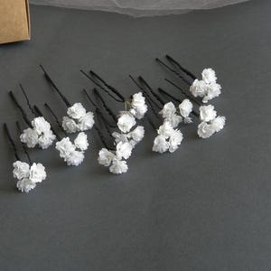 Gypsophila hair pins Babys breath hair pins Flower hair pins Bridal hair piece Small wedding headpiece for bride image 8