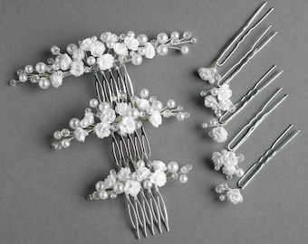 Bruidsbabys ademparel haarkam, kleine bloem bruiloft haaraccessoire voor bruid, bruidsmeisje