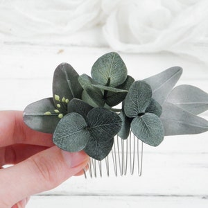 Eucalyptus hair comb small , Greenery wedding hair piece , Floral head piece for bride , Tropical bridal hair comb Without flowers