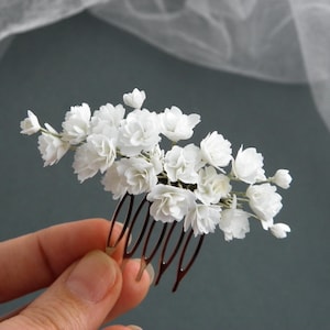 Gypsophila hair pins Babys breath hair pins Flower hair pins Bridal hair piece Small wedding headpiece for bride Small hair comb