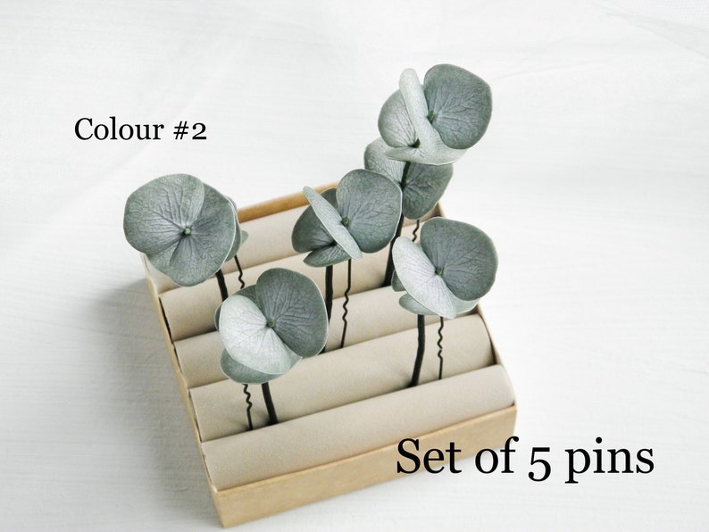 Eucalyptus hair pins Floral wedding hair piece Greenery bridal headpiece Green leaf hair pins Floral hair comb 2