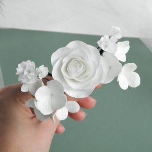 Terracotta wedding hair pins Flowers bridal hair piece Wedding floral hair piece Fall flower hair pins bride Rose headpiece image 11