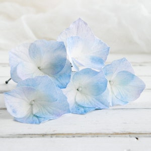 Blue hair piece for weddings Flower hair pins Hydrangea hair piece