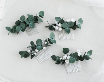 Eucalyptus hair piece Floral hair comb Greenery hair piece Bridal hair piece Flower hair comb bride Delicate bridal hair comb