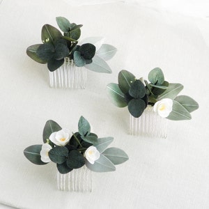 Pente de cabelo de eucalipto Pente de cabelo floral para noiva Pente de cabelo de casamento com folhagens Acessório de cabeça de flores para noiva