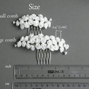 Gypsophila hair pins Babys breath hair pins Flower hair pins Bridal hair piece Small wedding headpiece for bride image 12