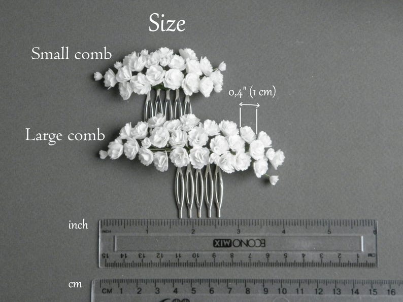 Gypsophila hair pins Babys breath hair pins Flower hair pins Bridal hair piece Small wedding headpiece for bride image 12
