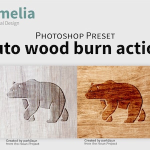 Automatic Wood Burn Photoshop Graphic Design Action Download