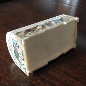 Vintage Persian Hand-Painted Camel Bone Trinket Box with Removeable Inside Shelf image 5