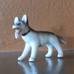 Vintage Bone China Siberian Husky or German Shepherd Figurine, 1960&#39;s