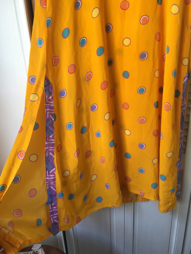 70s slip dress polka dot vintage dress,retro see thru vintage cover up 1970s vintage polka dot silky soft bathing suit coverup yellow