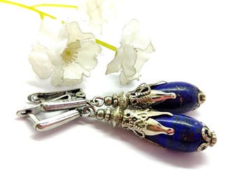 Lapis Lazuli Örhängen, Örhängen Natursten, Lapis Lazuli Silverörhängen, Filigran Silverörhängen, Blå Örhängen, Lapis Lazuli Smycken