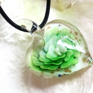 Murano Glass Heart Necklace, Murano Glass Necklace, Murano Glass Jewelry, Glass Necklace, Murano Glass Pendant, Lampwork Glass Heart Pendant