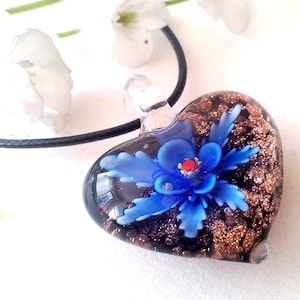 Murano Glass Necklace, Heart Necklace, Murano Glass Jewelry, Glass Heart, Murano Jewelry, Glass Necklace, Murano Glass Pendant