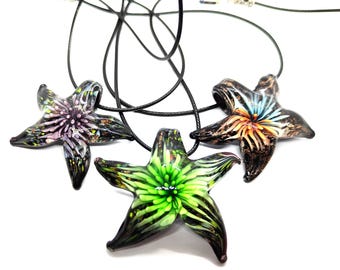 Murano Purple Starfish Pendant, Glass Starfish Necklace, Lampwork Star  Jewelry, Starfish Glass Choker, Starfish Jewelry, Murano Jewellery