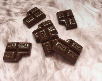 8 Chocolate bar charms antique silver tone FD276