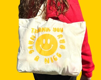 Canvas Tote Bag Aesthetic, Have a Nice Day Tote Bag, Cute Tote Bags, Tote Bag, Tote Bags, Tote Bag Aesthetic, Canvas Tote Bag