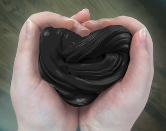 Black Scented Butter Slime Fluffy Soft Putty Made With Black Japanese Daiso Clay Kids Stress Relief Toy Goody Bag Gift Childrens Present