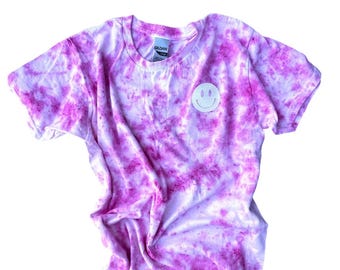 Smiley Face Tie Dye Shirt, Glitter Smile, Tie Dye Crewneck, Tie Dye Tee, Tye Dye, Kids Tie Dye, Smiley Face Tie Dye Crewneck Shirt, Preppy