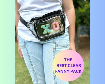 Fanny Pack Personalized, Bachelorette Party Favor Bags, Clear Belt Bag, Chenille Patches, Glitter Letters, Patches, Varsity, Girls Trip