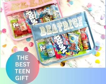 Personalized Teen Gift Bag, Tween Gift Bags, Candy Gift Bag, Bag With Custom Name And 8 Piece Mystery Candy Box