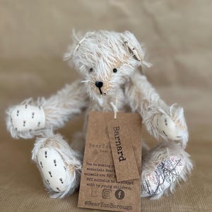 Ours en peluche en mohair fait main : Ours souvenir carte de Barnard Castle, comté de Durham