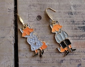 Earrings - Mr and Mrs FOX foxes, gold, orange, autumn, nature - creation to offer or offer