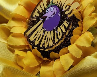 Courage the Cowardly Dog Keychain - The Things I do for Love - Eggplant Costume 2.5 inch