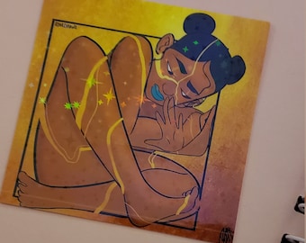 Holographic Kintsugi-Inspired Vinyl Sticker