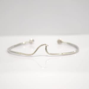 Silver wave cuff bracelet