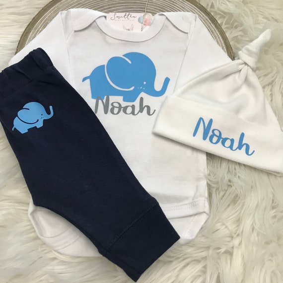 baby boy elephant coming home outfit