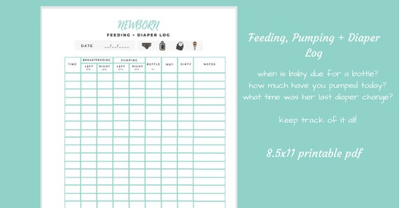 Newborn Feeding And Diaper Chart