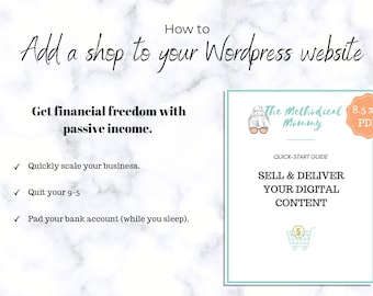 Add a shop to Wordpress website, earn passive income with WooCommerce: sell digital content, create online store, products,scale business