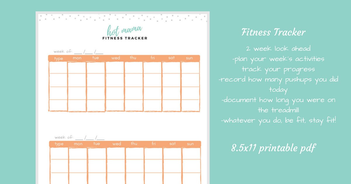 Weekly planner meal planner fitness tracker printable | Etsy
