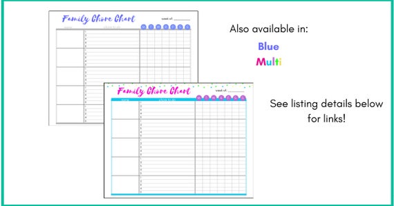 Printable Family Chore Chart