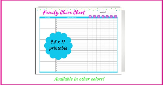 Family Daily Chore Chart