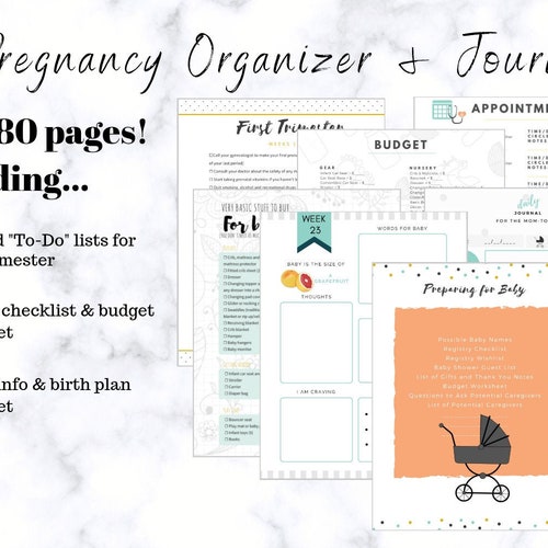 Pregnancy Organizer & Journal Pregnancy Planner Printable Etsy