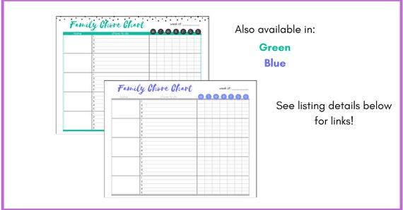 Housework Chart Printable