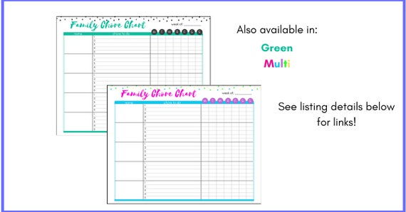 Housework Chart Printable